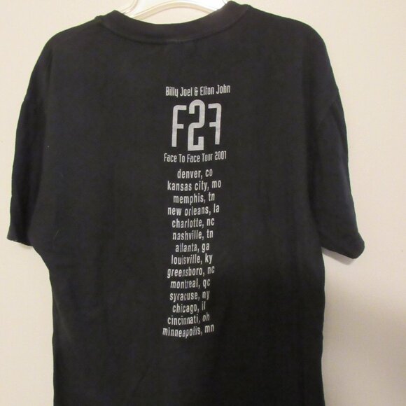 VTG Billy Joel and Elton John T-Shirt Black L (42-44) Face To Face Tour 2001 - Picture 3 of 7